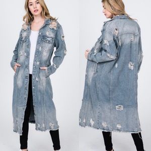Veveret Longline Denim Jacket